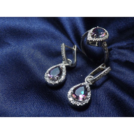 Гарнитур Серебряное Кольцо 15002 / Серебряные Серьги 25002