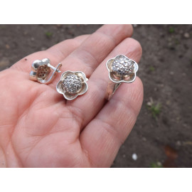 Гарнитур Серебряное Кольцо 15025 / Серебряные Серьги 25025