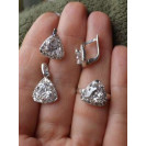 Гарнитур Серебряное Кольцо 15027 / Серебряные Серьги 25027 / Серебряный Подвес 35027