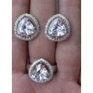 Гарнитур Серебряное Кольцо 15051 / Серебряные Серьги 25051