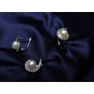 Гарнитур Серебряное Кольцо 15057 / Серебряные Серьги 25057