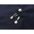 Гарнитур Серебряное Кольцо 15058 / Серебряные Серьги 25058