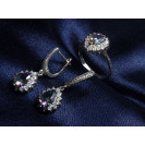 Гарнитур Серебряное Кольцо 15058 / Серебряные Серьги 25058