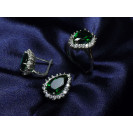 Гарнитур Серебряное Кольцо 15102 / Серебряные Серьги 25102