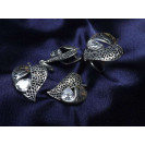 Гарнитур Серебряное Кольцо 15108 / Серебряные Серьги 25108 / Серебряный Подвес 35108