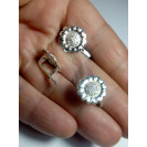 Гарнитур Серебряное Кольцо 15118 / Серебряные Серьги 25118