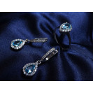 Гарнитур Серебряное Кольцо 15130 / Серебряные Серьги 25130