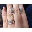 Гарнитур Серебряное Кольцо 15147 / Серебряные Серьги 25147