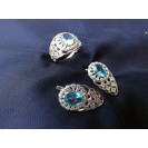 Гарнитур Серебряное Кольцо 15154 / Серебряные Серьги 25154