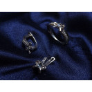 Гарнитур Серебряное Кольцо 15155 / Серебряные Серьги 25155