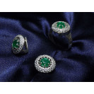 Гарнитур Серебряное Кольцо 15159 / Серебряные Серьги 25159