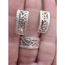 Гарнитур Серебряное Кольцо 15194 / Серебряные Серьги 25194