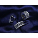 Гарнитур Серебряное Кольцо 15194 / Серебряные Серьги 25194