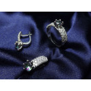 Гарнитур Серебряное Кольцо 15200 / Серебряные Серьги 25200