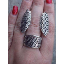 Гарнитур Серебряное Кольцо 15203 / Серебряные Серьги 25203