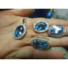 Гарнитур Серебряное Кольцо 15207 / Серебряные Серьги 25207 / Серебряный Подвес 35207