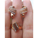 Гарнитур Серебряное Кольцо 15208 / Серебряные Серьги 25208