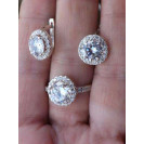 Гарнитур Серебряное Кольцо 15210 / Серебряные Серьги 25210