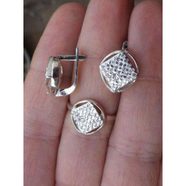 Гарнитур Серебряное Кольцо 15215 / Серебряные Серьги 25215