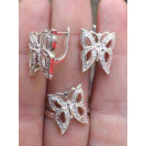 Гарнитур Серебряное Кольцо 15216 / Серебряные Серьги 25216