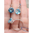 Гарнитур Серебряное Кольцо 15224 / Серебряные Серьги 25224