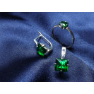 Гарнитур Серебряное Кольцо 15225 / Серебряные Серьги 25225