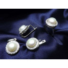 Гарнитур Серебряное Кольцо 15226 / Серебряные Серьги 25226 / Серебряный Подвес 35226