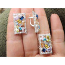 Гарнитур Серебряное Кольцо 15230 / Серебряные Серьги 25230