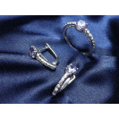 Гарнитур Серебряное Кольцо 15231 / Серебряные Серьги 25231