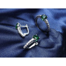 Гарнитур Серебряное Кольцо 15231 / Серебряные Серьги 25231