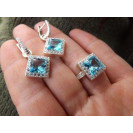 Гарнитур Серебряное Кольцо 15240 / Серебряные Серьги 25240