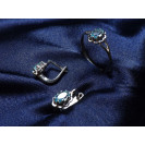 Гарнитур Серебряное Кольцо 15241 / Серебряные Серьги 25241