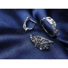 Гарнитур Серебряное Кольцо 15242 / Серебряные Серьги 25242