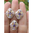 Гарнитур Серебряное Кольцо 15250 / Серебряные Серьги 25250