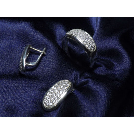 Гарнитур Серебряное Кольцо 15278 / Серебряные Серьги 25278