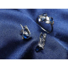 Гарнитур Серебряное Кольцо 15307 / Серебряные Серьги 25307