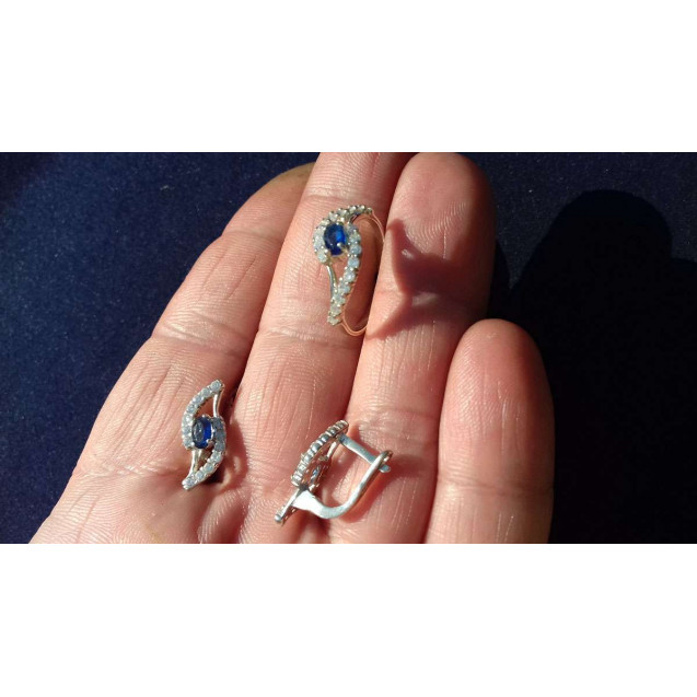 Гарнитур Серебряное Кольцо 15341 / Серебряные Серьги 25341