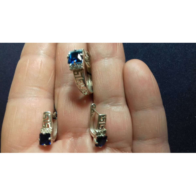 Гарнитур Серебряное Кольцо 15344 / Серебряные Серьги 25344