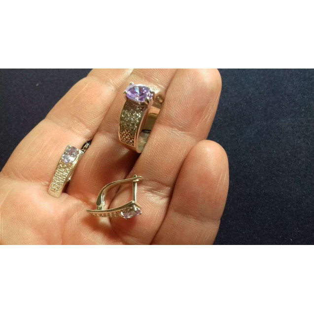 Гарнитур Серебряное Кольцо 15353 / Серебряные Серьги 25353