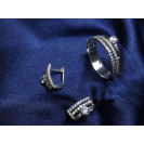 Гарнитур Серебряное Кольцо 15358 / Серебряные Серьги 25358