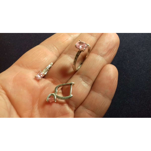 Гарнитур Серебряное Кольцо 15359 / Серебряные Серьги 25359