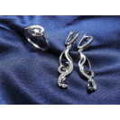 Гарнитур Серебряное Кольцо 15368 / Серебряные Серьги 25368