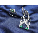 Гарнитур Серебряное Кольцо 15368 / Серебряные Серьги 25368