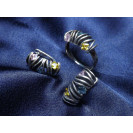 Гарнитур Серебряное Кольцо 15374 / Серебряные Серьги 25374