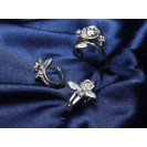 Гарнитур Серебряное Кольцо 15375 / Серебряные Серьги 25375