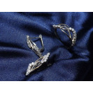 Гарнитур Серебряное Кольцо 15376 / Серебряные Серьги 25376