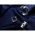 Гарнитур Серебряное Кольцо 15379 / Серебряные Серьги 25379