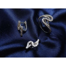 Гарнитур Серебряное Кольцо 15385 / Серебряные Серьги 25385