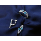 Гарнитур Серебряное Кольцо 15390 / Серебряные Серьги 25390