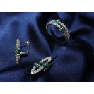 Гарнитур Серебряное Кольцо 15390 / Серебряные Серьги 25390